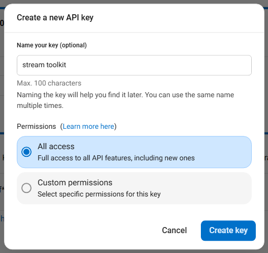 API Key created