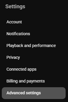 Advanced settings