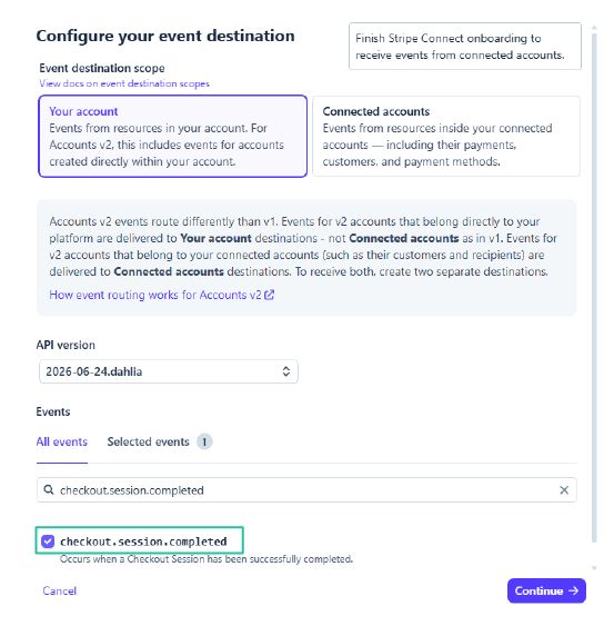 Select events