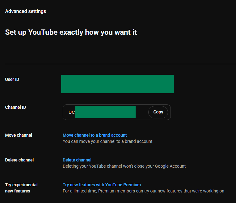 Copy Channel ID